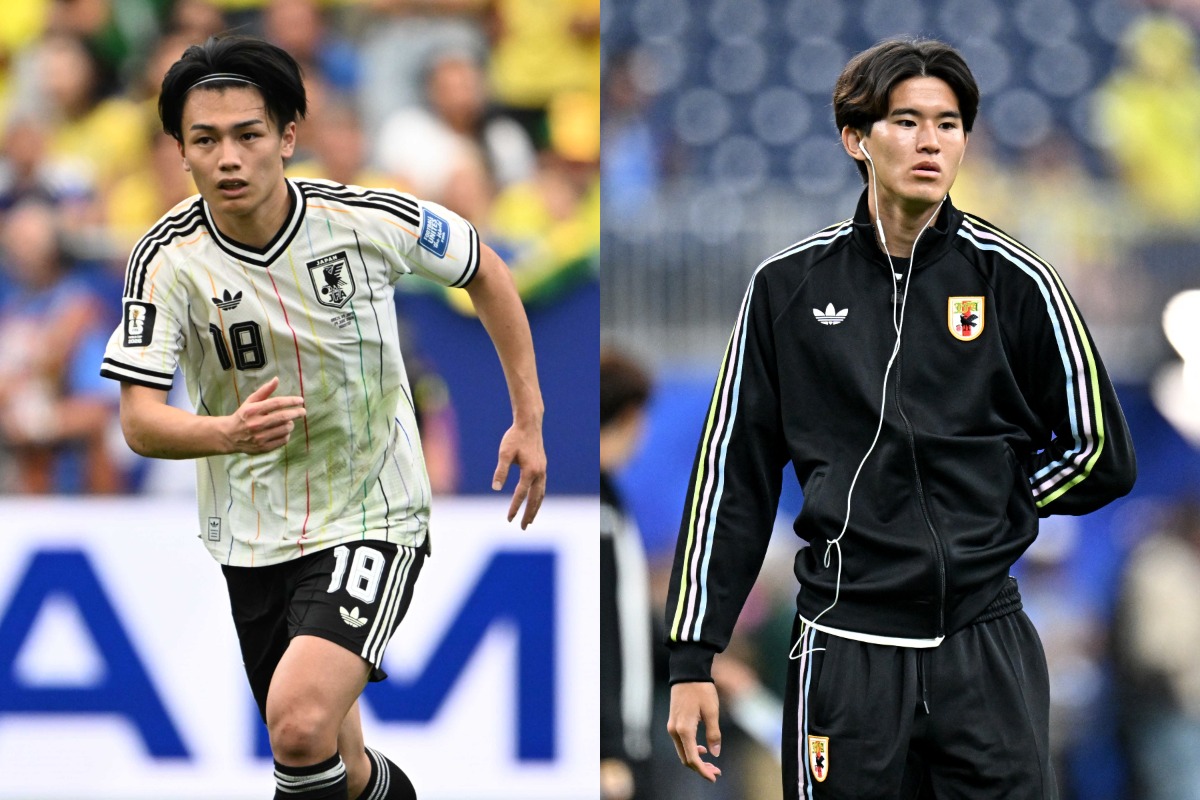 日本代表の上田綺世（左）と後藤啓介（右）【写真：徳原隆元&ロイター】