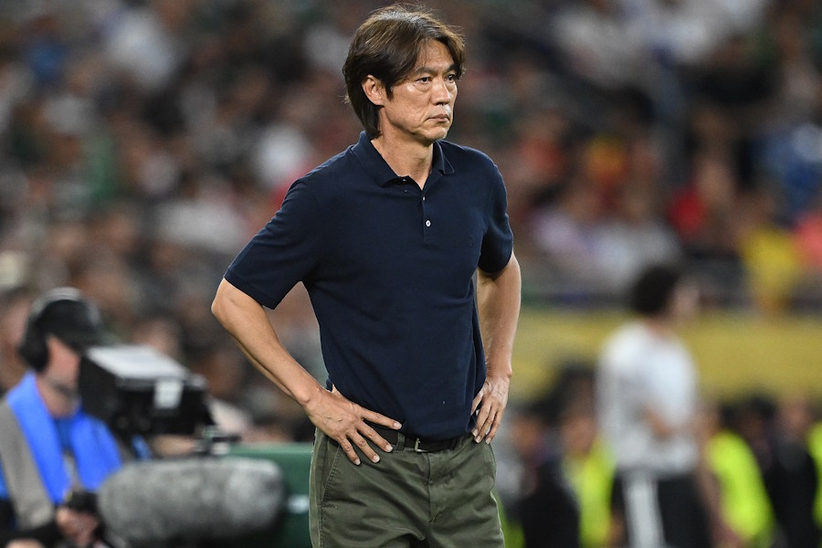 韓国代表からの辞任を表明したホン・ミョンボ監督【写真:新華社/アフロ】