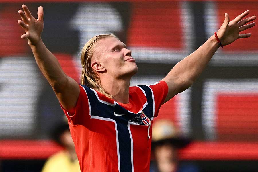 2ゴールを挙げたノルウェー代表のアーリング・ハーランド【写真:ロイター】