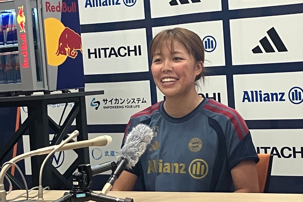 前日会見に参加した谷川萌々子【写真:砂坂美紀】