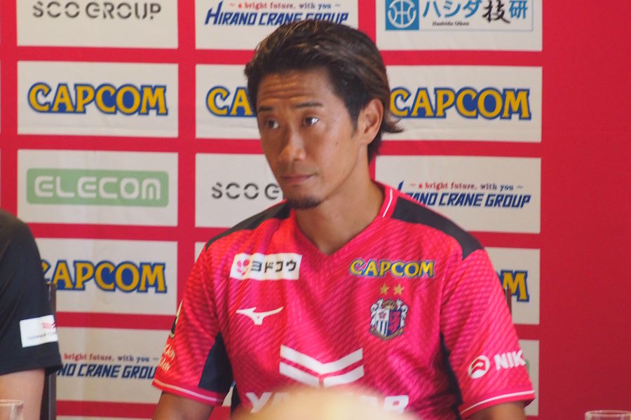 前日会見に出席したC大阪の香川真司【写真：FOOTBALL ZONE編集部】