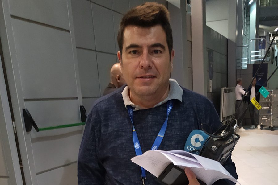 スペインラジオ局「カデナ・コペ」でレアル・マドリード番記者を務めるミゲル・アンヘル・ディアス氏【写真：高橋智行】