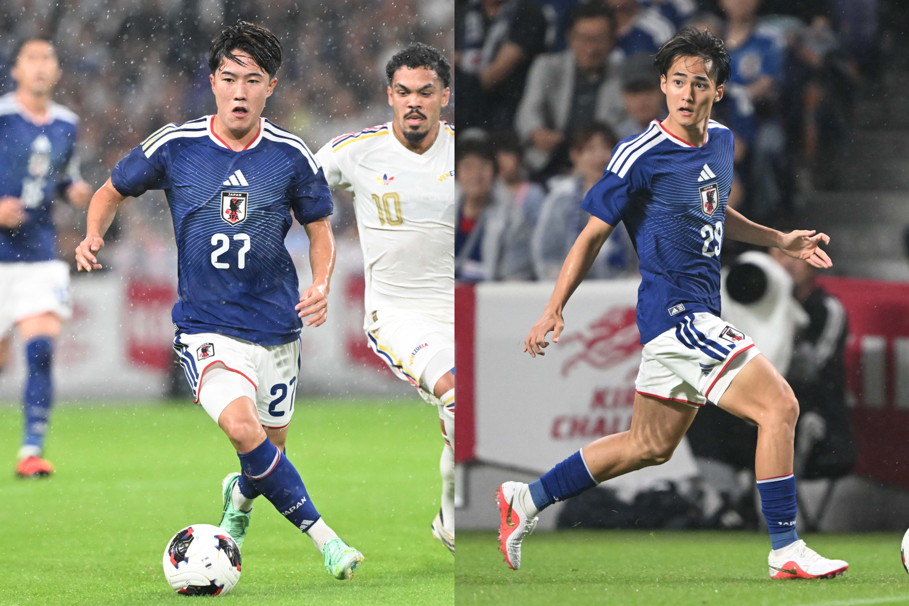 日本代表の佐藤龍之介(左)と齋藤俊輔【写真:徳原隆元】