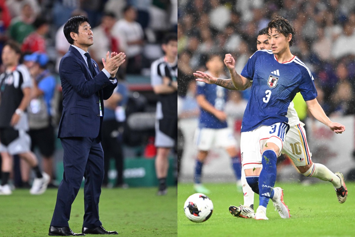 日本代表を率いる森保監督と瀬古歩夢【写真：徳原隆元】