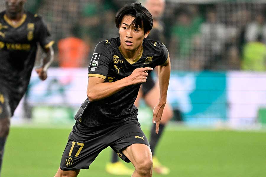 スタッド・ランスの中村敬斗【写真：L'EQUIPE/アフロ】