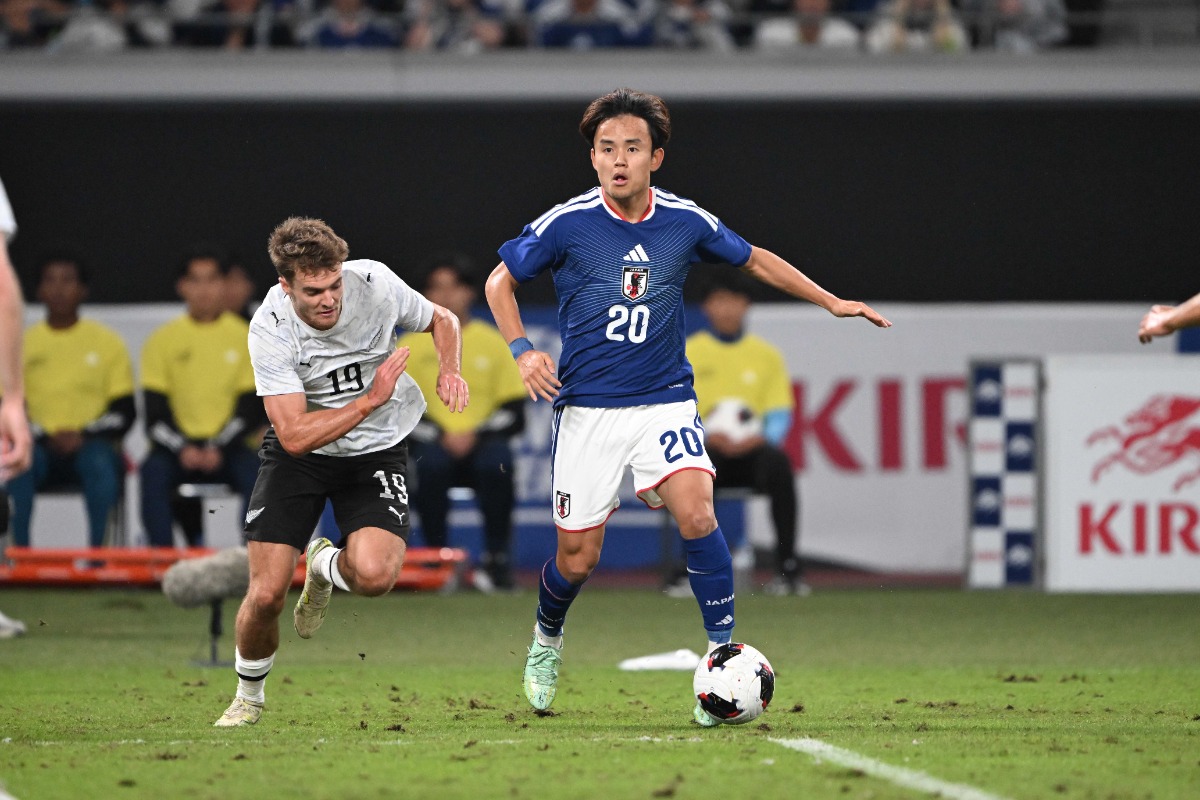 ニュージーランド戦に先発出場した久保建英【写真:徳原隆元】