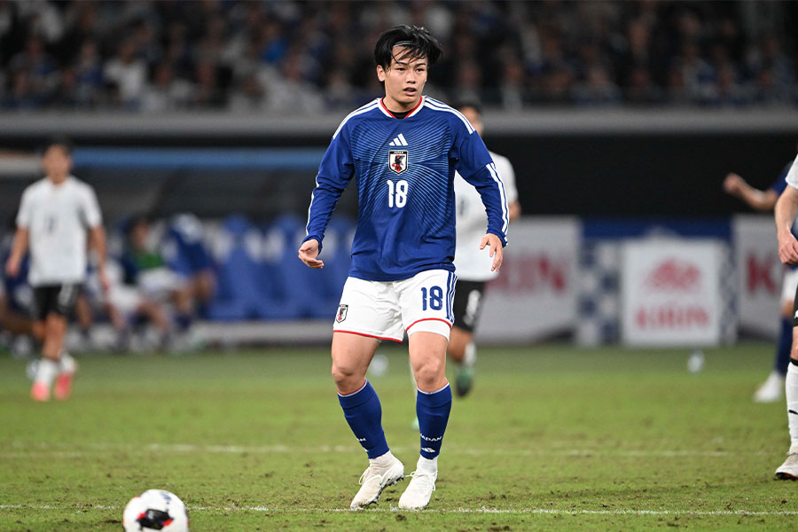 ゴールを決めた上田綺世【写真:徳原隆元】