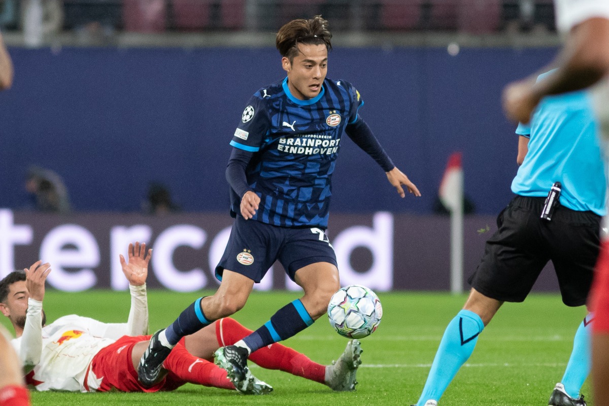 PSVの佐野航大がUEFAチャンピオンズリーグで躍動【写真:picture alliance/アフロ】