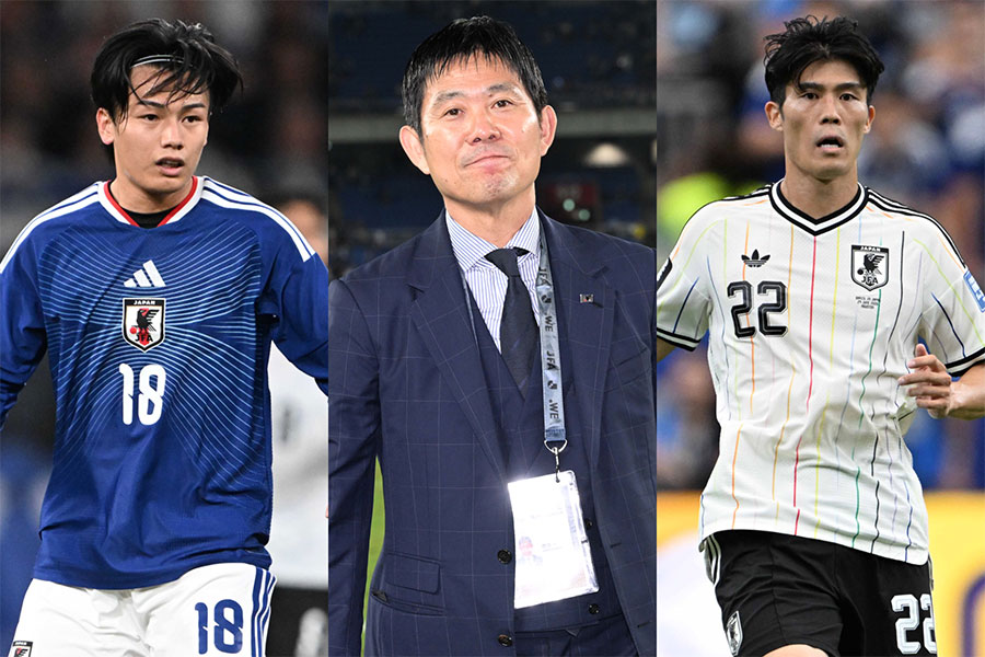 森保監督が負傷した上田綺世と冨安健洋について言及【写真:徳原隆元】