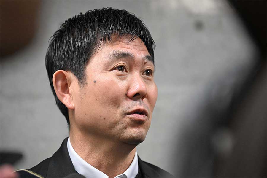 森保監督が岡田副会長の辞任について言及【写真:高橋 学】