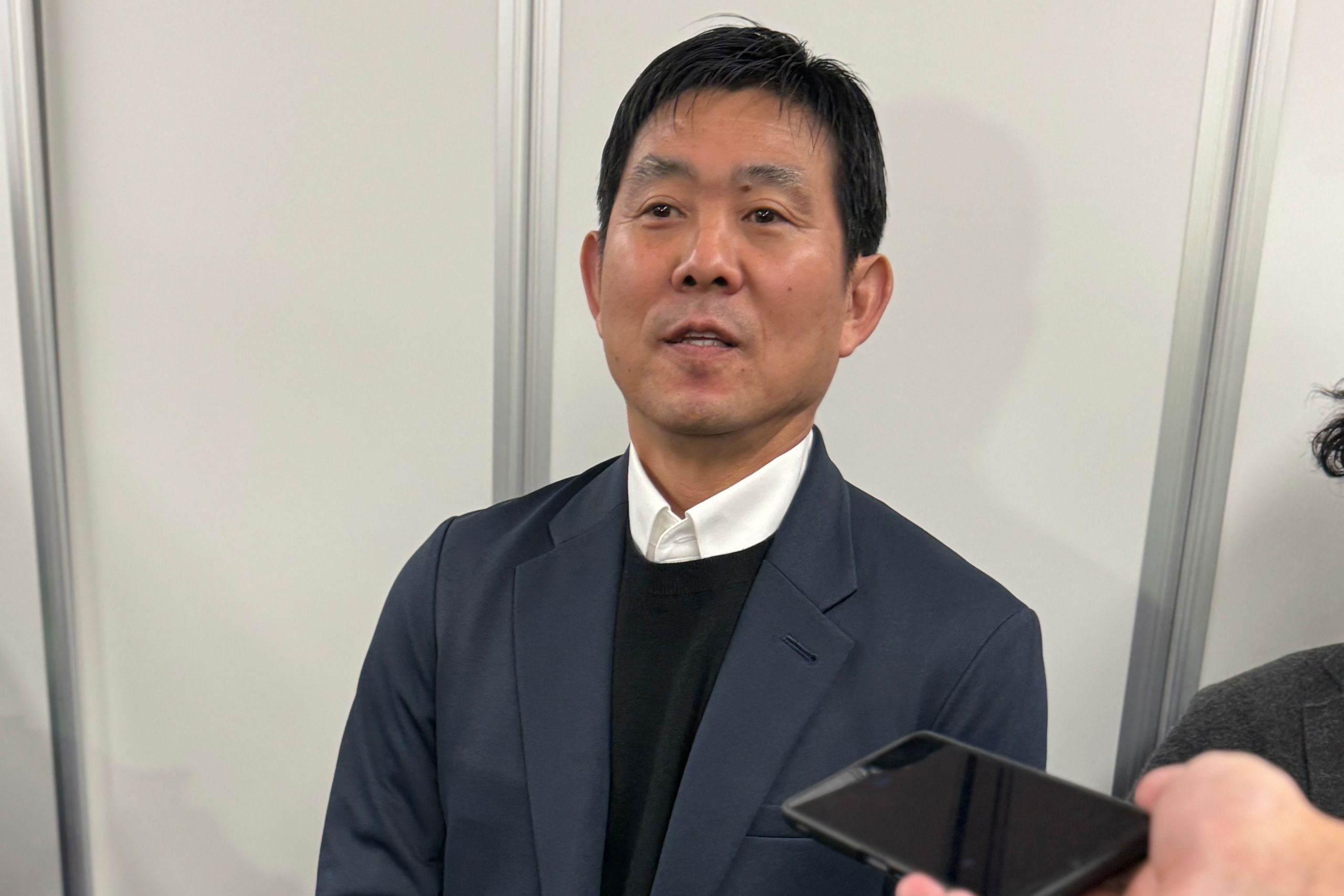 帰国した日本代表・森保一監督【写真:FOOTBALL ZONE編集部】