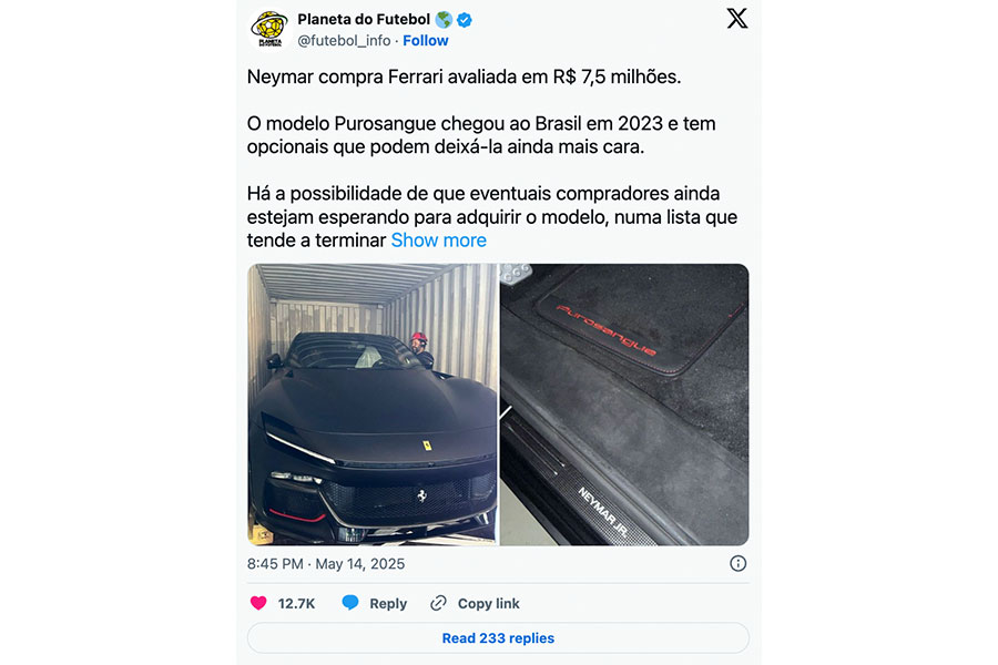 (画像は「Planeta do Futebol」公式Xより)