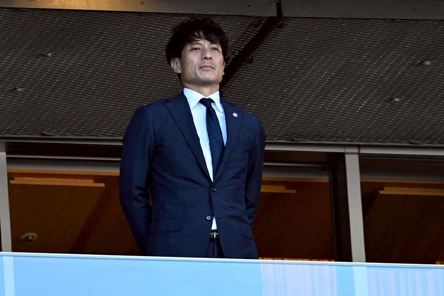 天皇杯の視察に訪れたJFAの宮本恒靖会長【写真:徳原隆元】